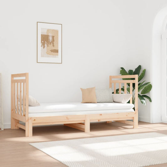 Pull-Out Day Bed 2X(92X187) Cm Single Size Solid Wood Pine