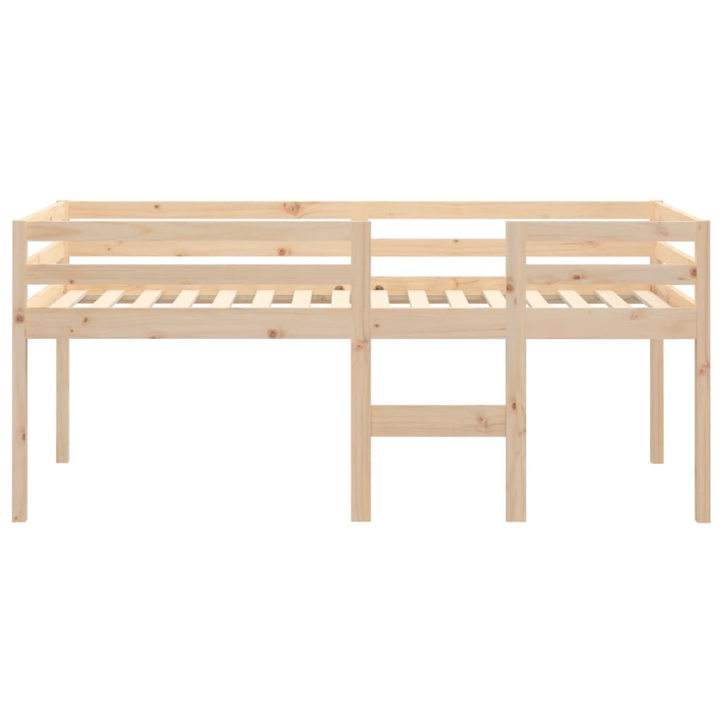 High Sleeper Bed 92X187 Cm Single Size Solid Wood Pine