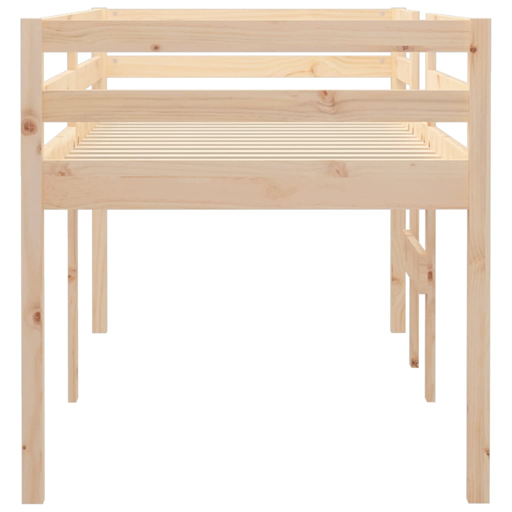 High Sleeper Bed 92X187 Cm Single Size Solid Wood Pine