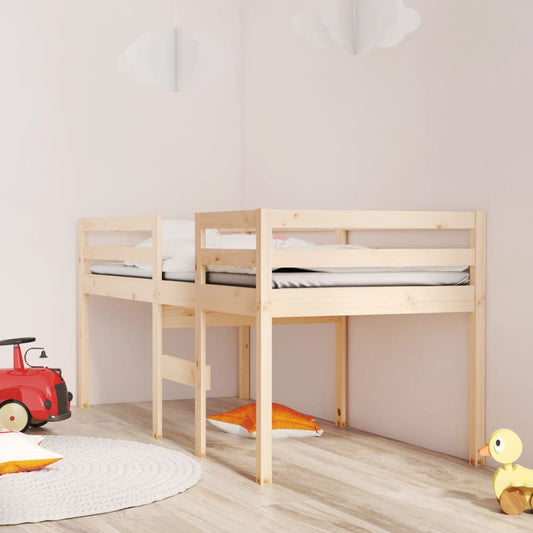 High Sleeper Bed 92X187 Cm Single Size Solid Wood Pine