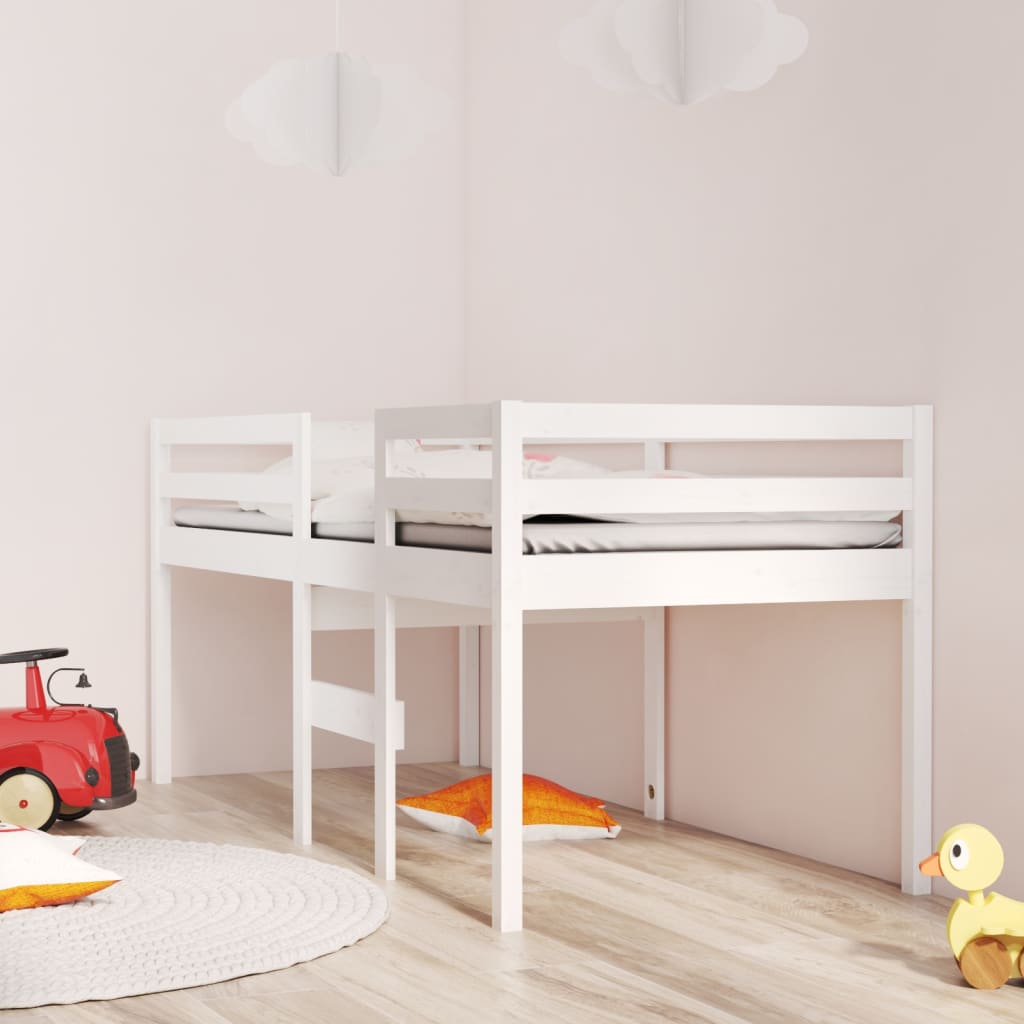 High Sleeper Bed 92X187 Cm Single Size Solid Wood Pine