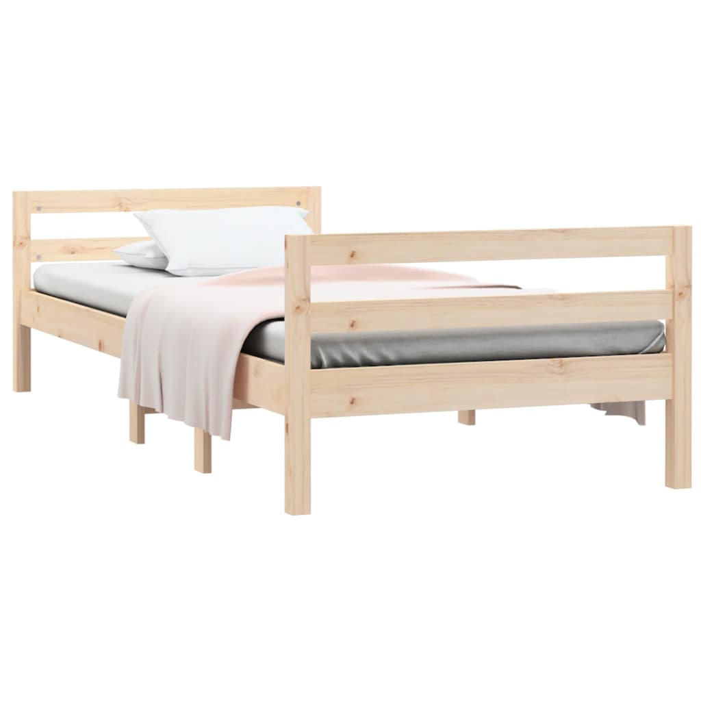 Bed Frame 92X187 Cm Single Size Solid Wood Pine