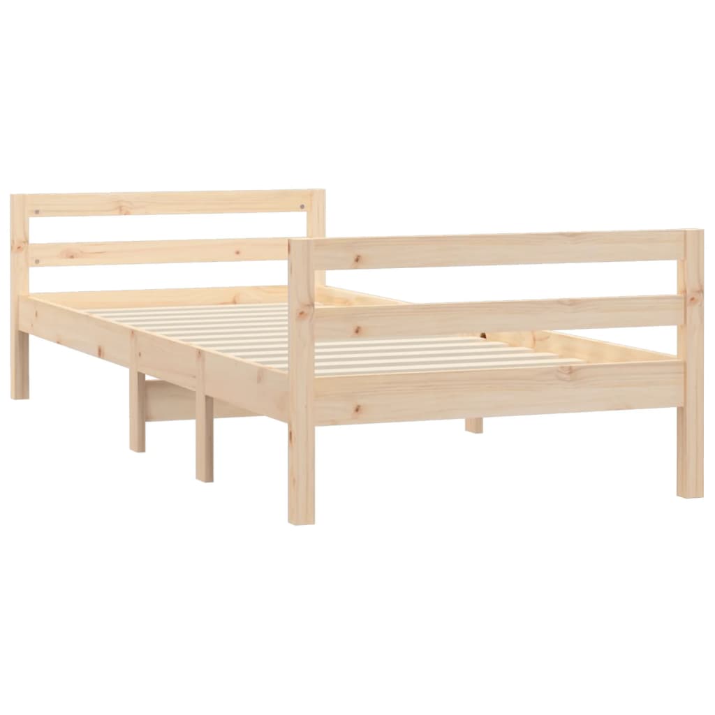 Bed Frame 92X187 Cm Single Size Solid Wood Pine