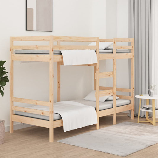 Bunk Bed 92x187 cm Single Size Solid Wood Pine