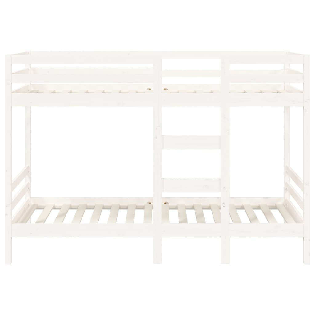 Bunk Bed White 92x187 cm Single Size Solid Wood Pine