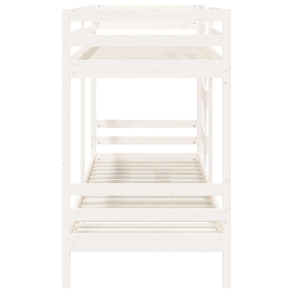 Bunk Bed White 92x187 cm Single Size Solid Wood Pine