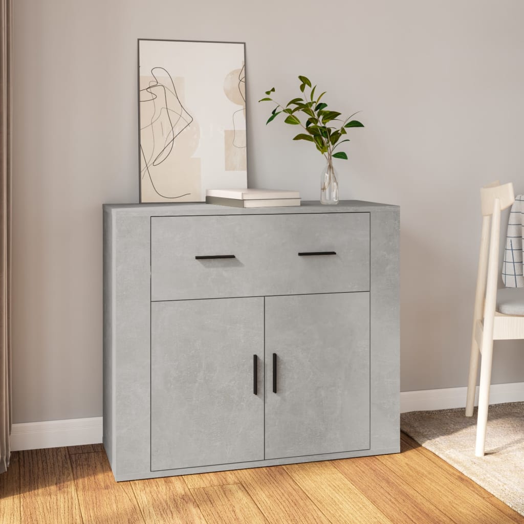 Sideboard Concrete Grey 80X33X70 Cm Engineered Wood