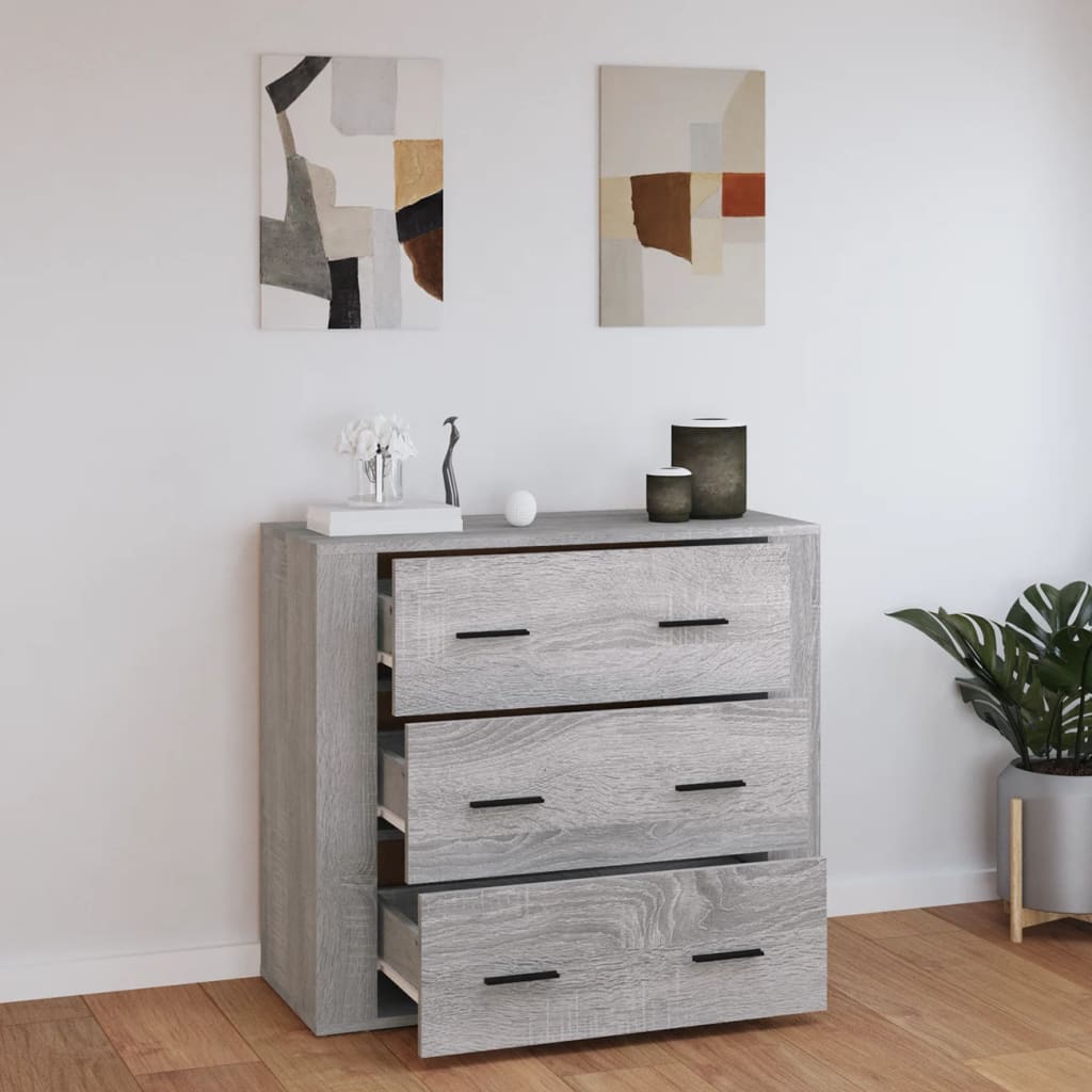 Sideboard Grey Sonoma 80X33X70 Cm Engineered Wood