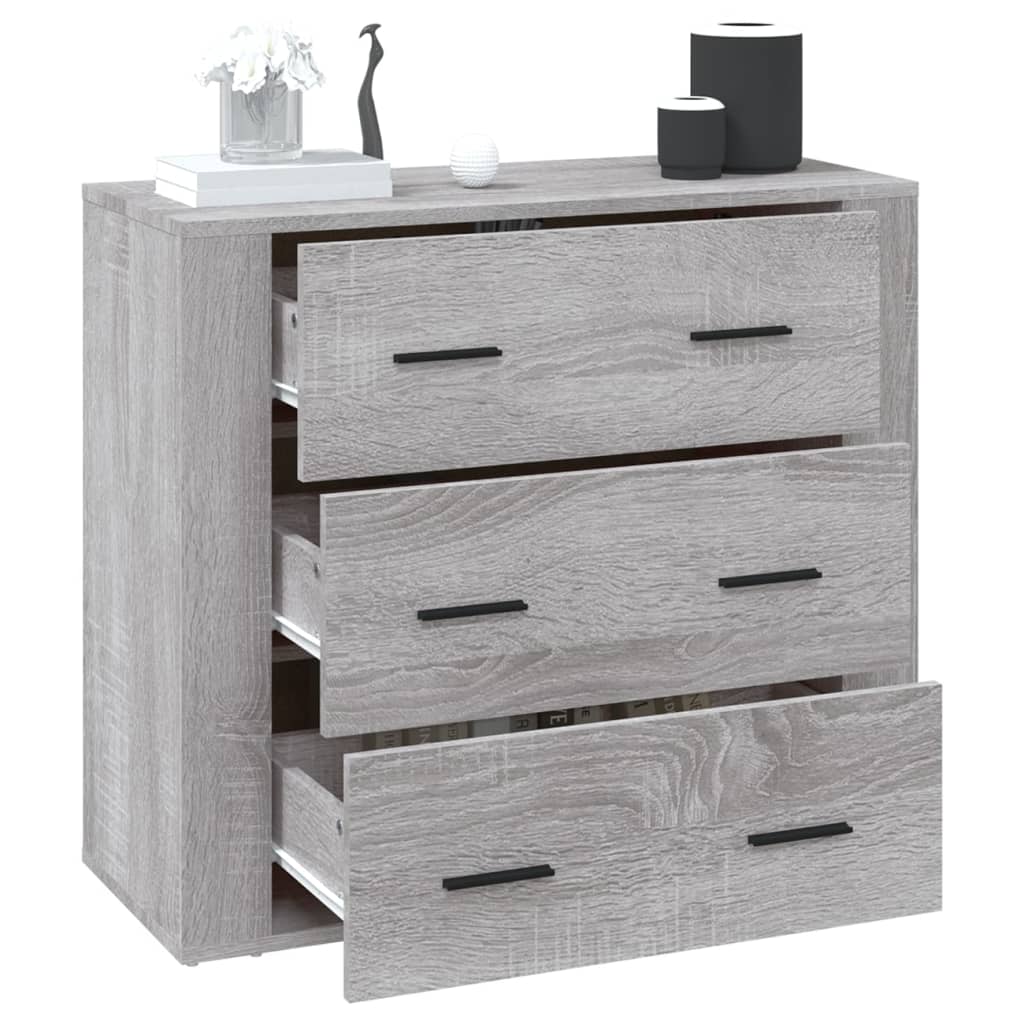 Sideboard Grey Sonoma 80X33X70 Cm Engineered Wood