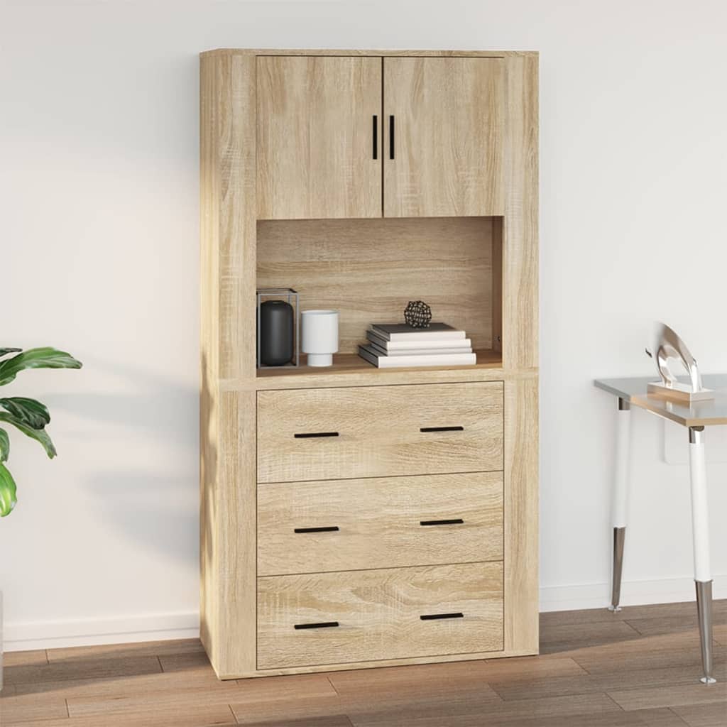 Wall Cabinet Sonoma Oak 80X33X80 Cm Engineered Wood