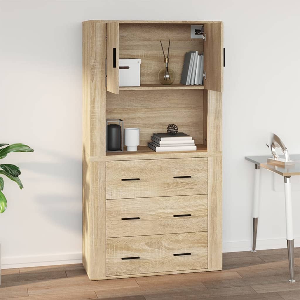 Wall Cabinet Sonoma Oak 80X33X80 Cm Engineered Wood