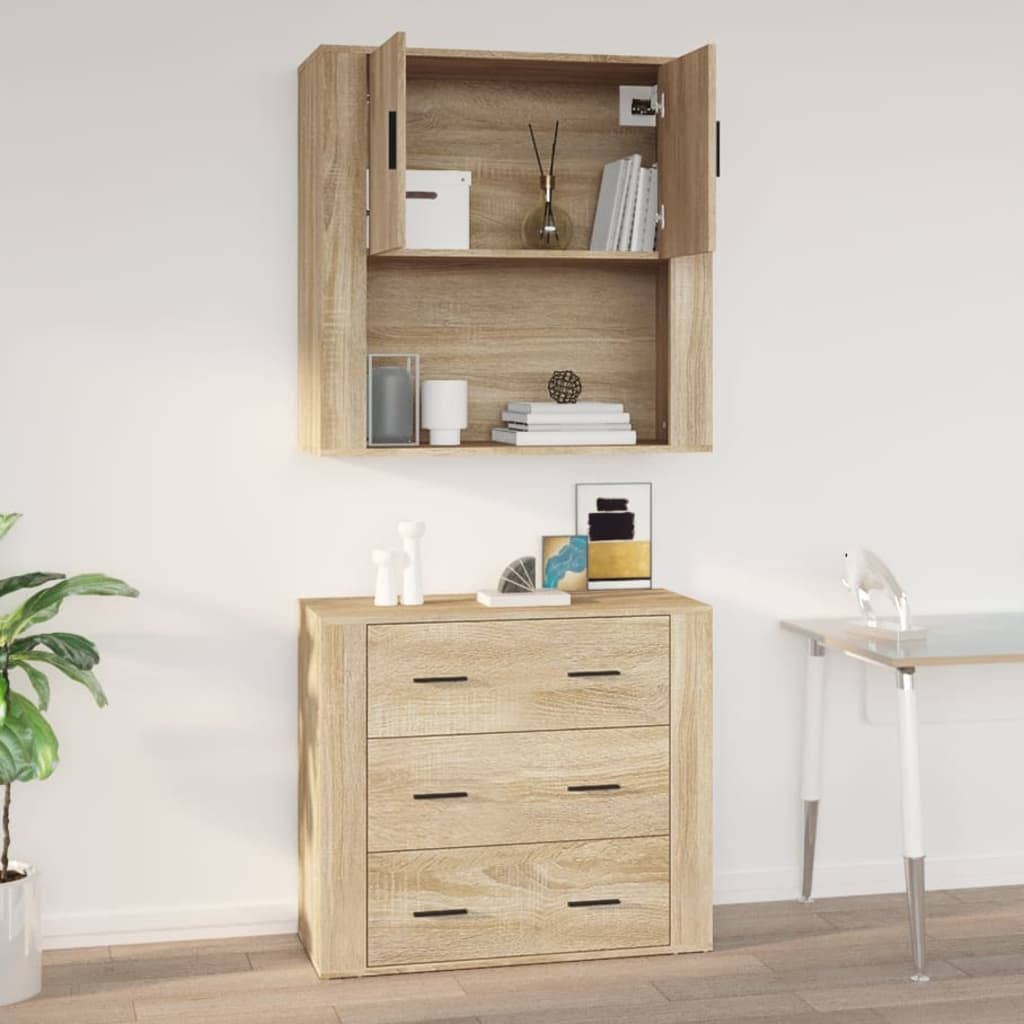 Wall Cabinet Sonoma Oak 80X33X80 Cm Engineered Wood