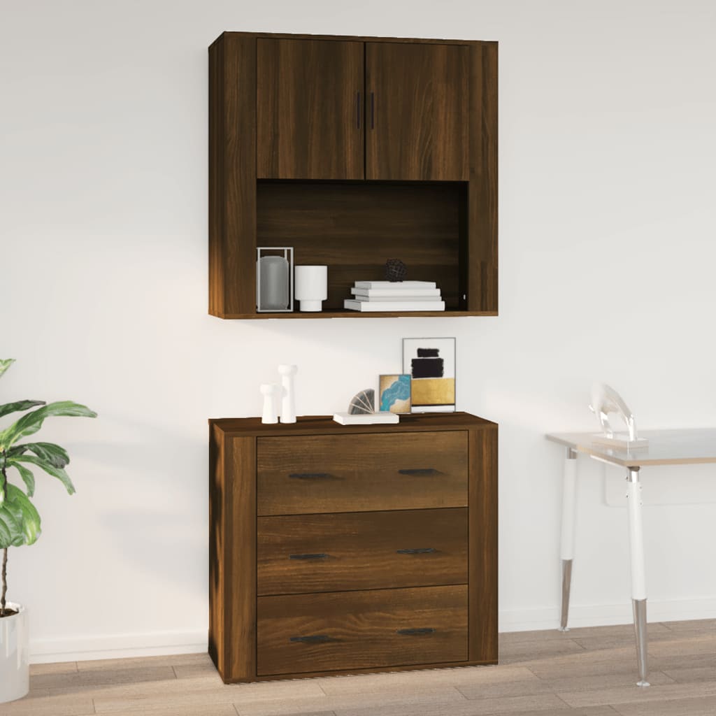 Wall Cabinet Sonoma Oak 80X33X80 Cm Engineered Wood