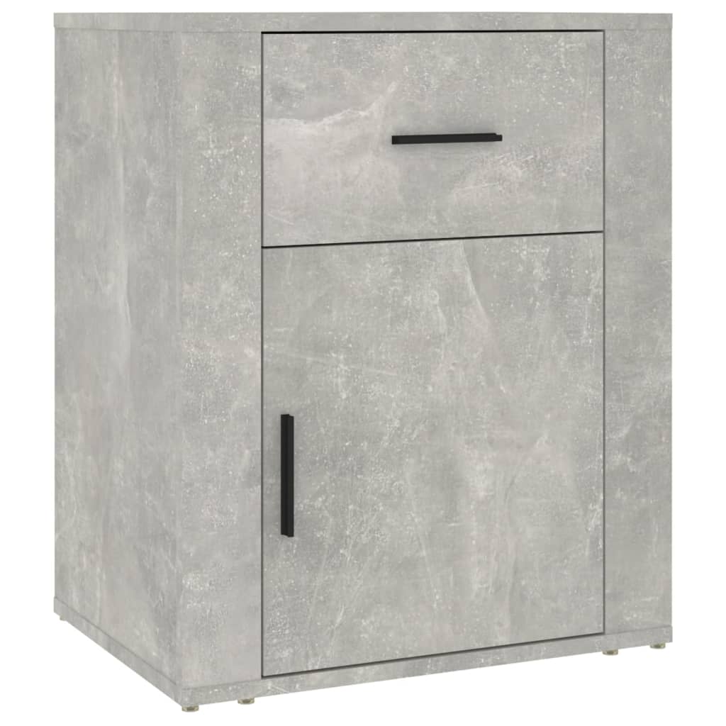 Bedside Cabinet Concrete Grey 50x36x60 cm Engineered Wood