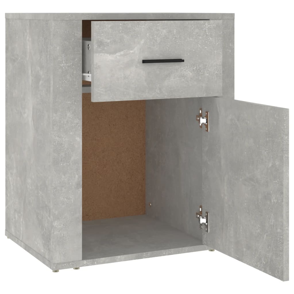 Bedside Cabinet Concrete Grey 50x36x60 cm Engineered Wood