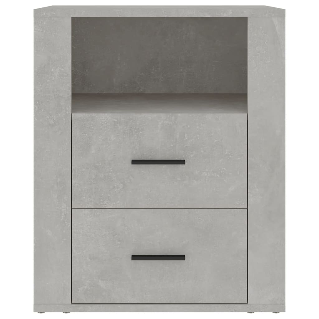 Bedside Cabinet Concrete Grey 50x36x60 cm Engineered Wood