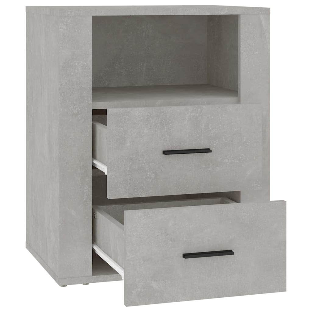 Bedside Cabinet Concrete Grey 50x36x60 cm Engineered Wood