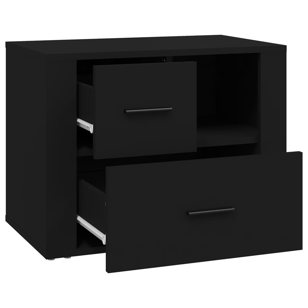 Bedside Cabinet Black 60x36x45 cm Engineered Wood