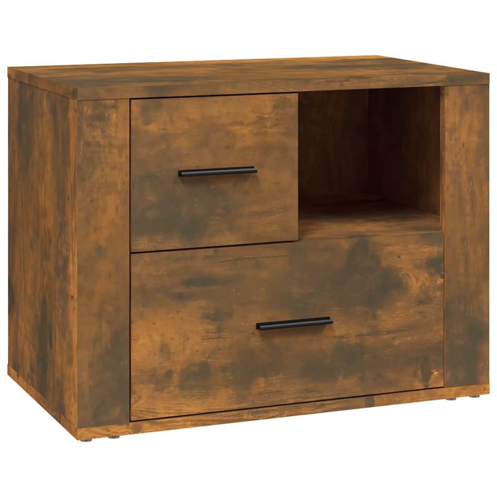 Bedside Cabinet Smoked Oak 60x36x45 cm Engineered Wood