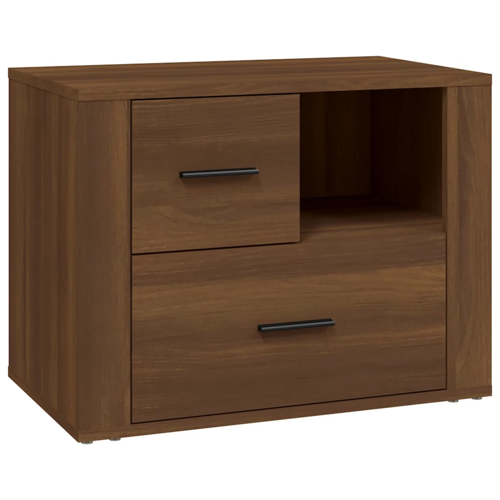 Bedside Cabinet Brown Oak 60x36x45 cm Engineered Wood