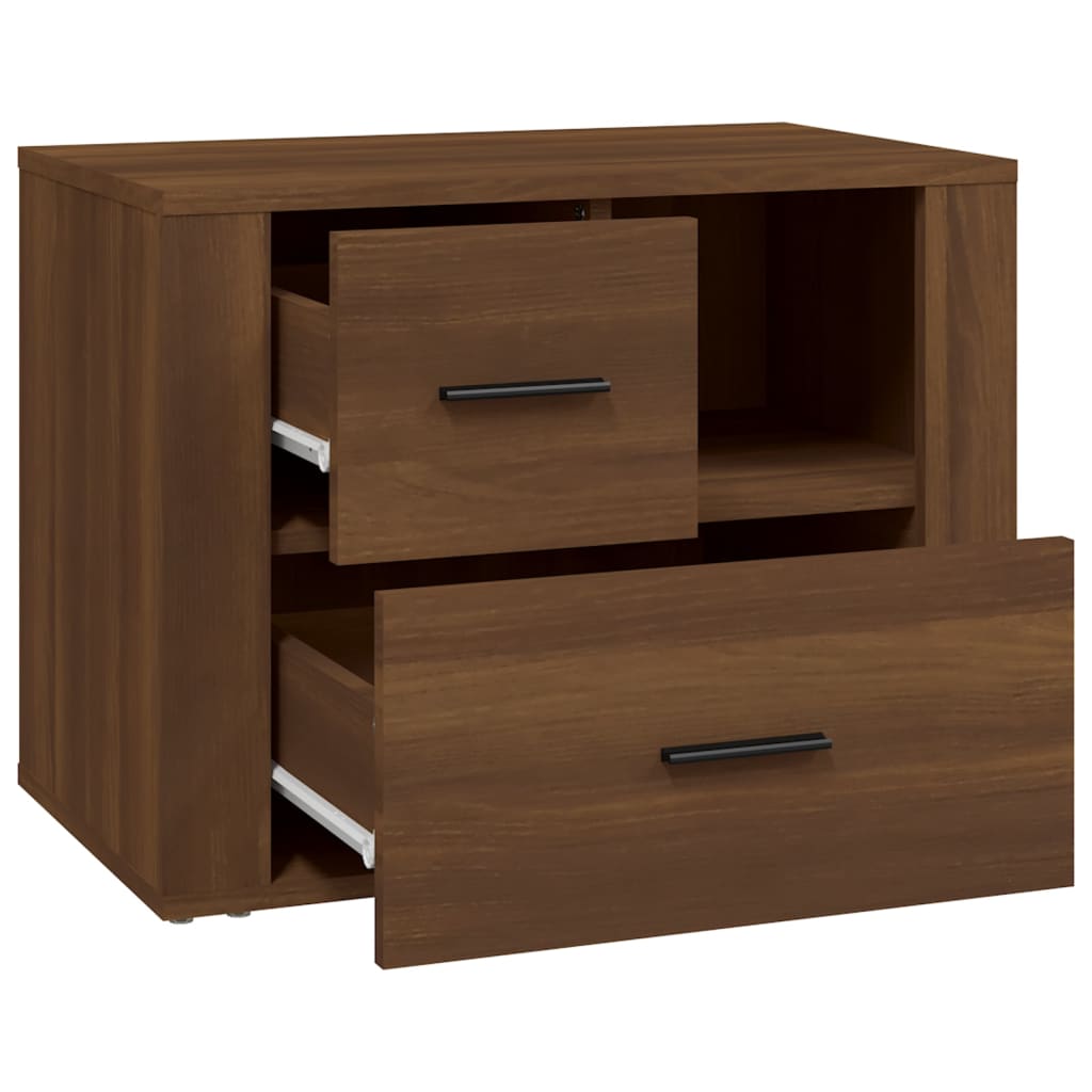 Bedside Cabinet Brown Oak 60x36x45 cm Engineered Wood