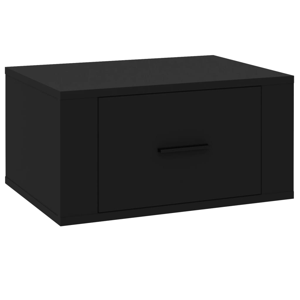 Wall-mounted Bedside Cabinet Black 50x36x25 cm