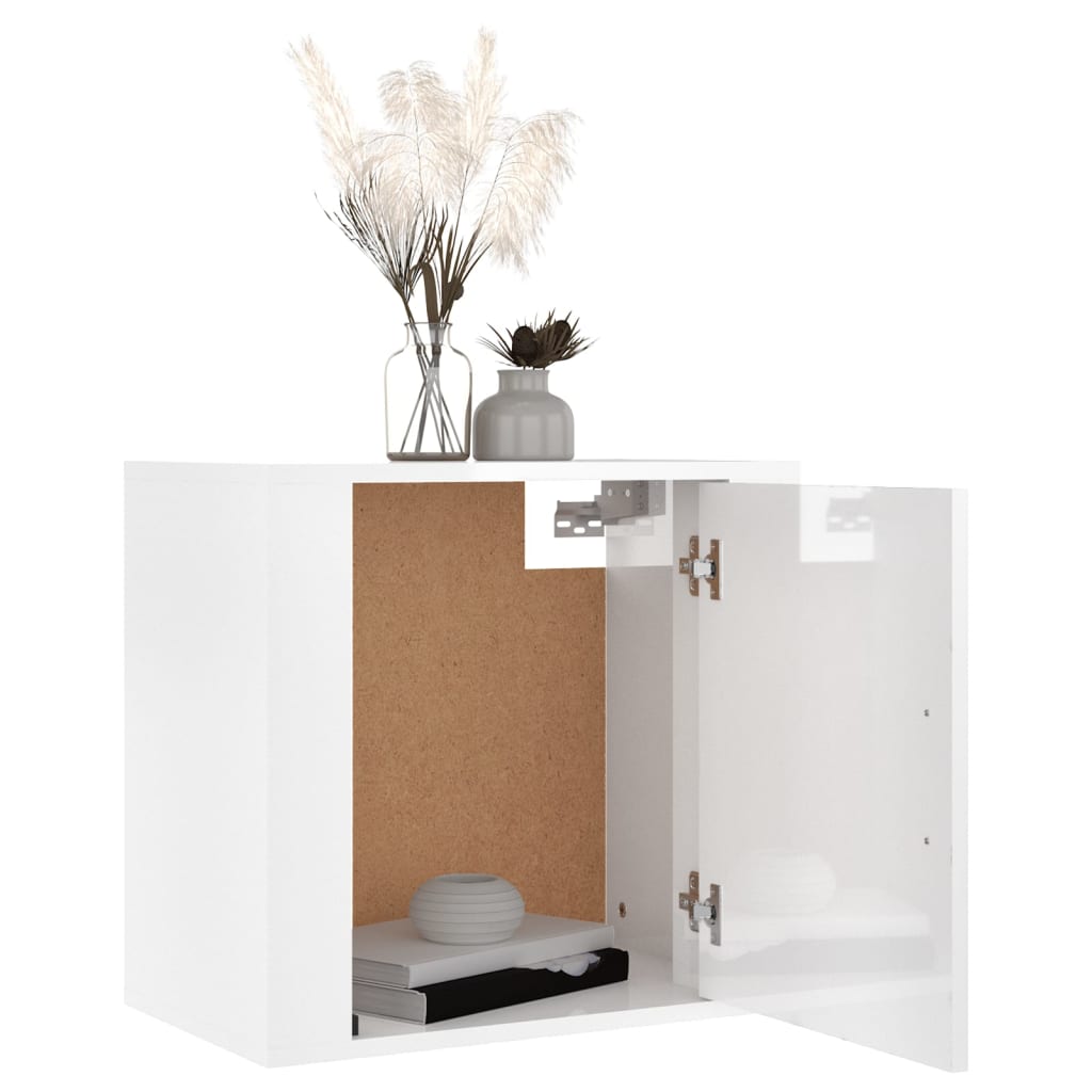 Wall-mounted Bedside Cabinets 2 pcs High Gloss White 50x30x47cm