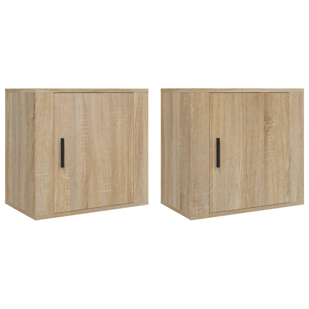 Wall-mounted Bedside Cabinets 2 pcs Sonoma Oak 50x30x47 cm