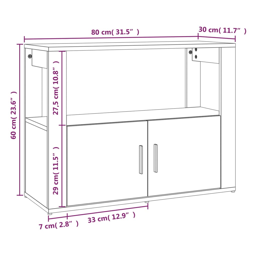 Sideboard 80X30X60 Cm Engineered Wood