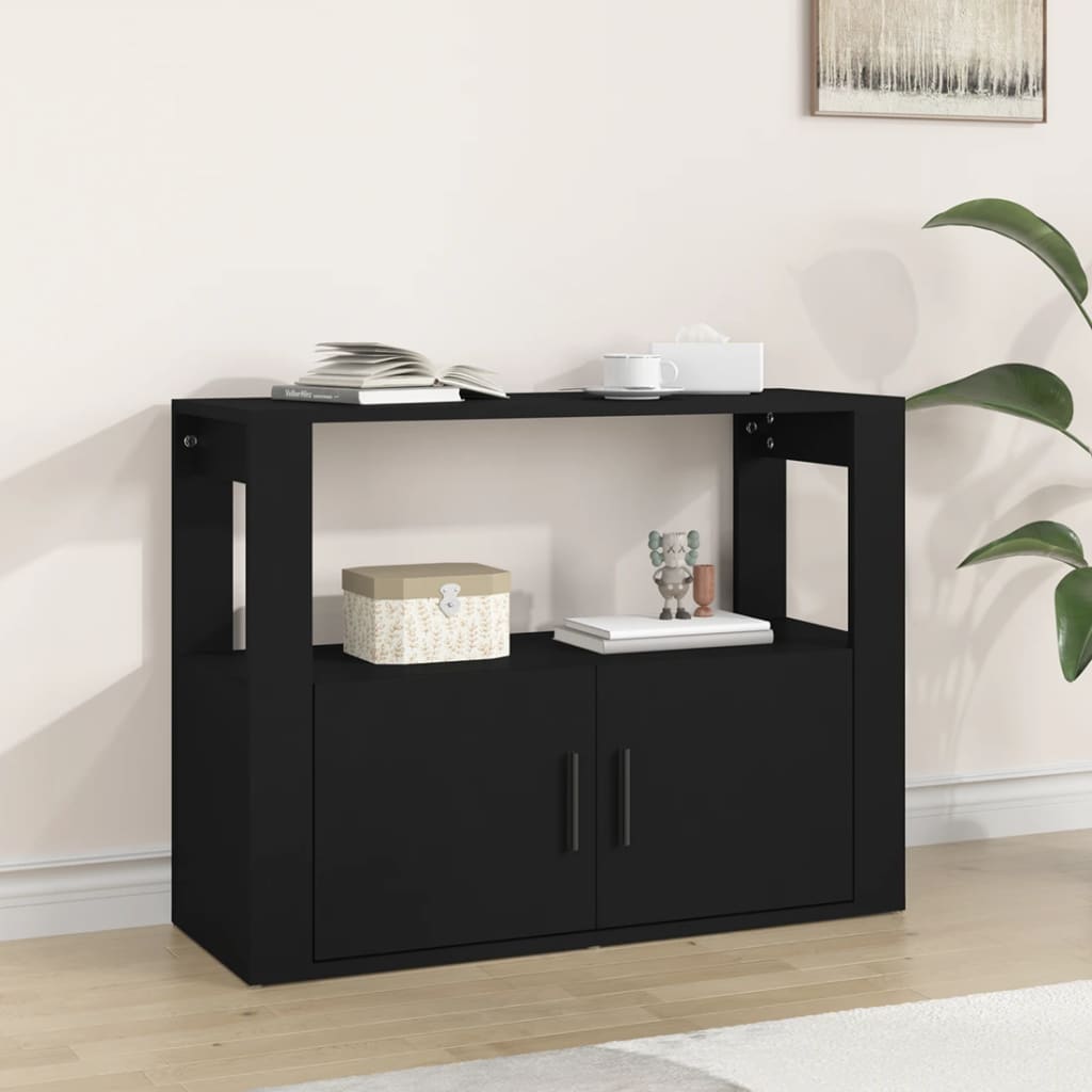 Sideboard Black 80x30x60 cm Engineered Wood