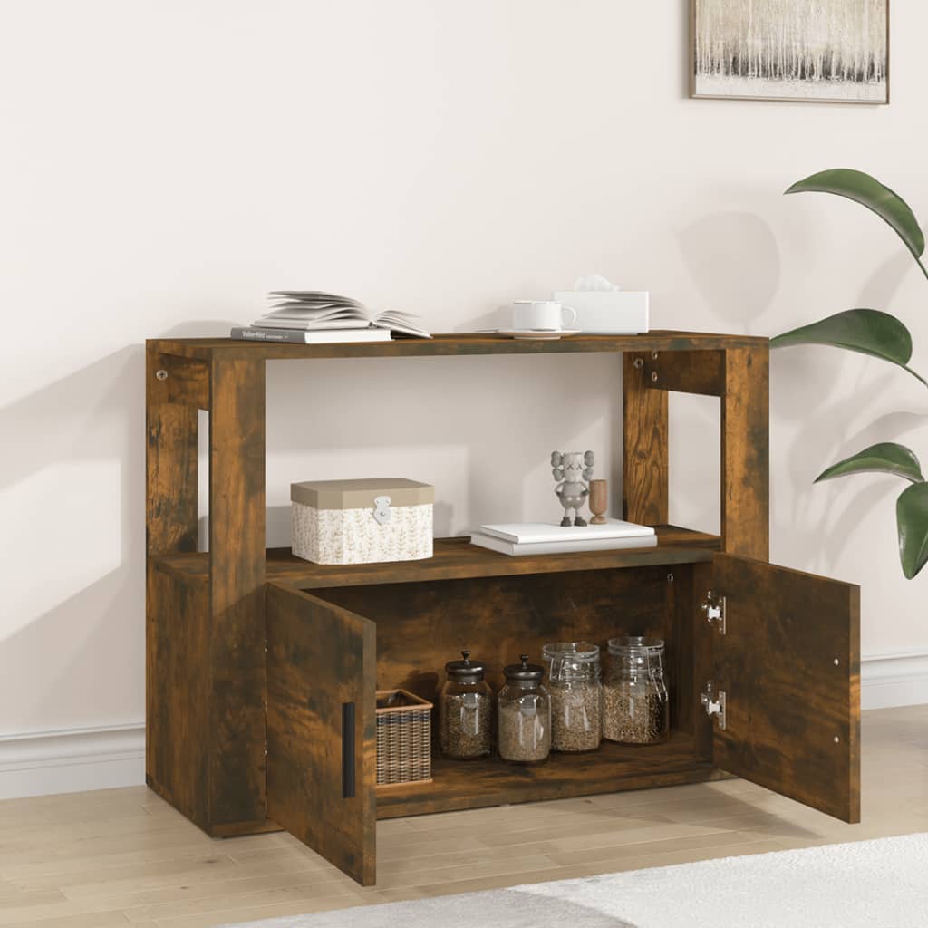 Sideboard Smoked Oak 80x30x60 cm Engineered Wood