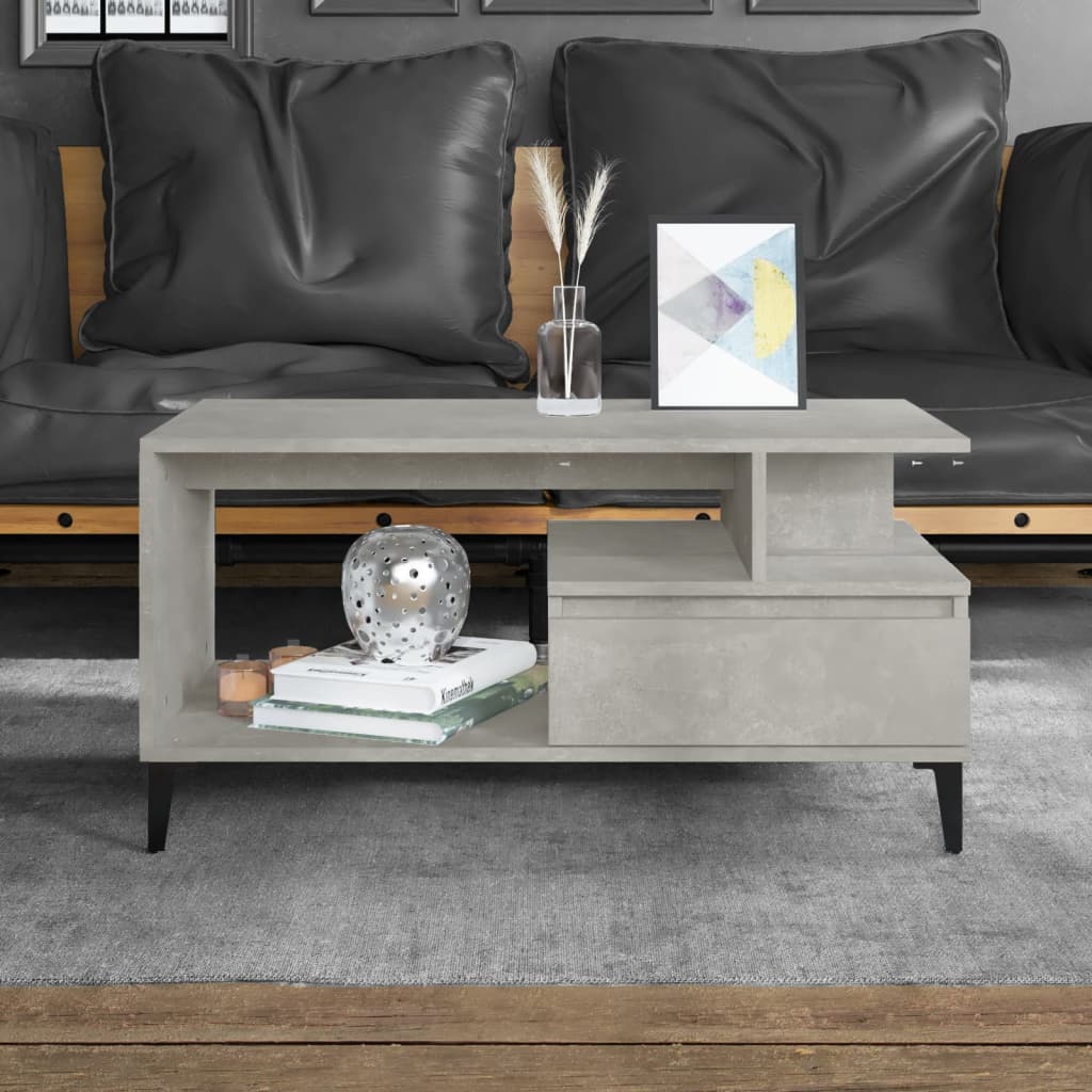 Coffee Table  Concrete Grey 90x49x45 cm Engineered Wood