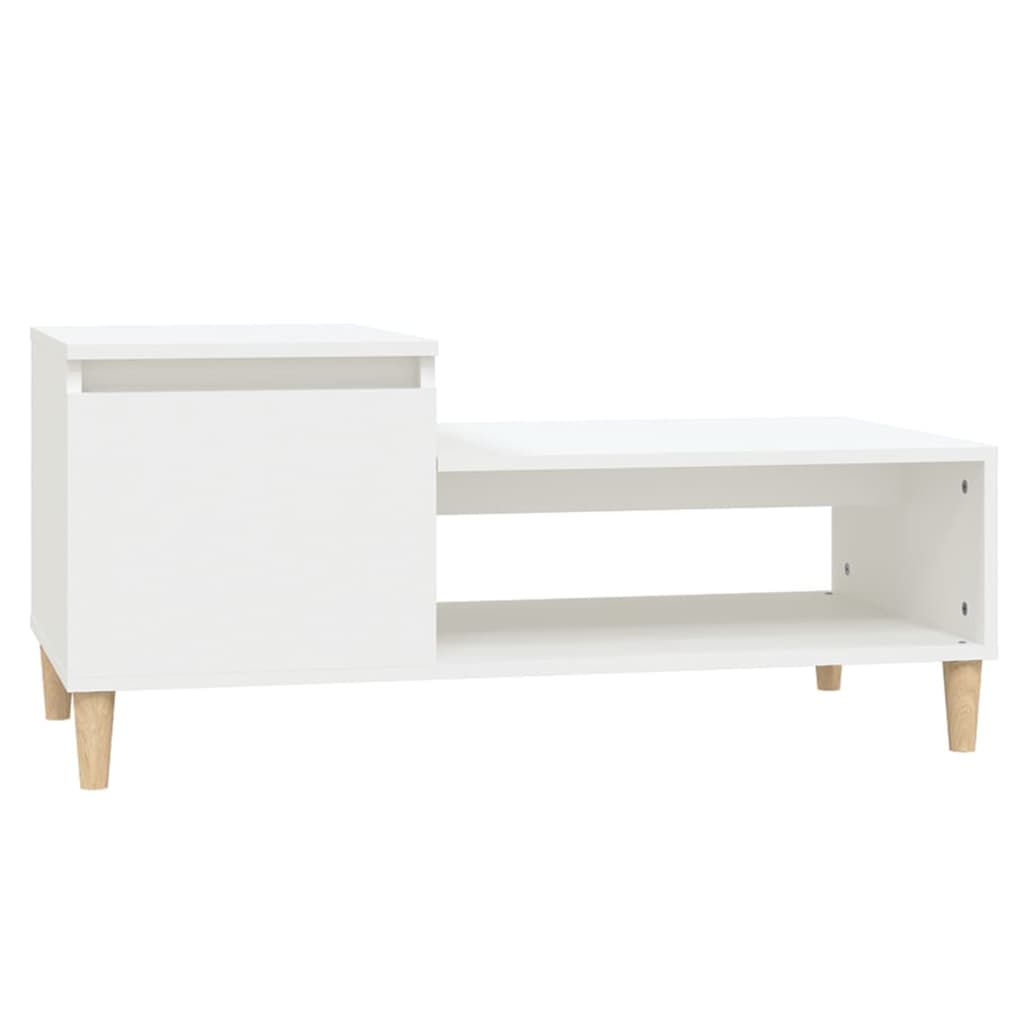 Coffee Table White 100x50x45 cm Engineered Wood