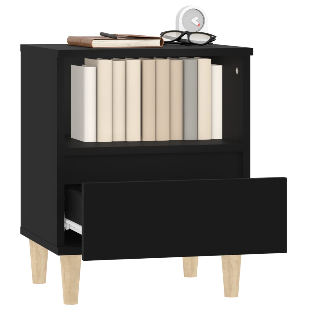 Bedside Cabinets 2 pcs Black 40x35x50 cm