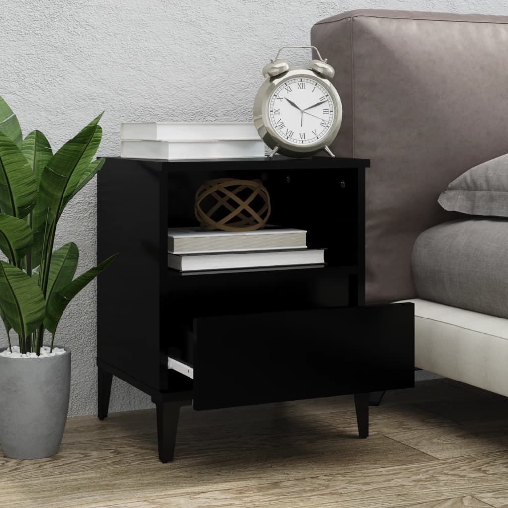 Bedside Cabinet Black 40x35x50 cm