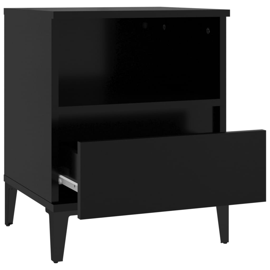 Bedside Cabinet Black 40x35x50 cm