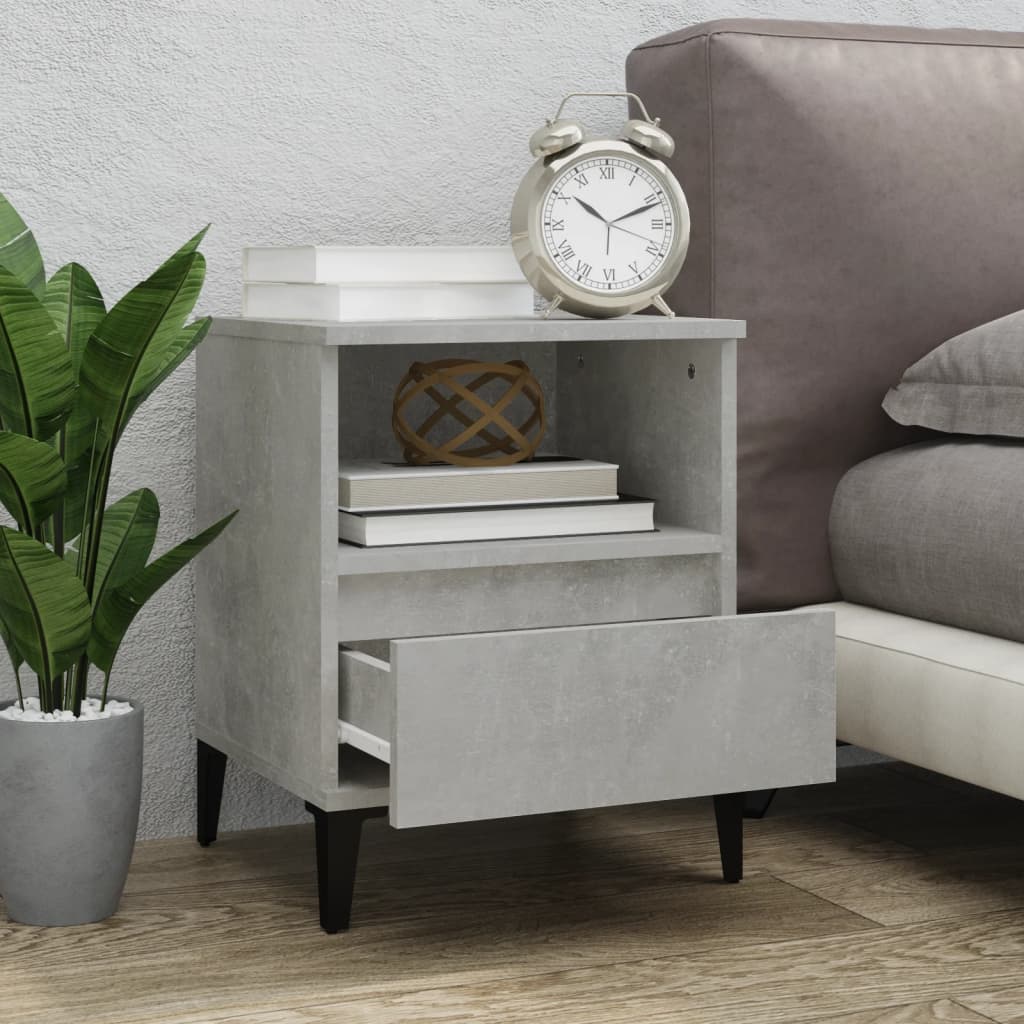 Bedside Cabinet Concrete Grey 40x35x50 cm