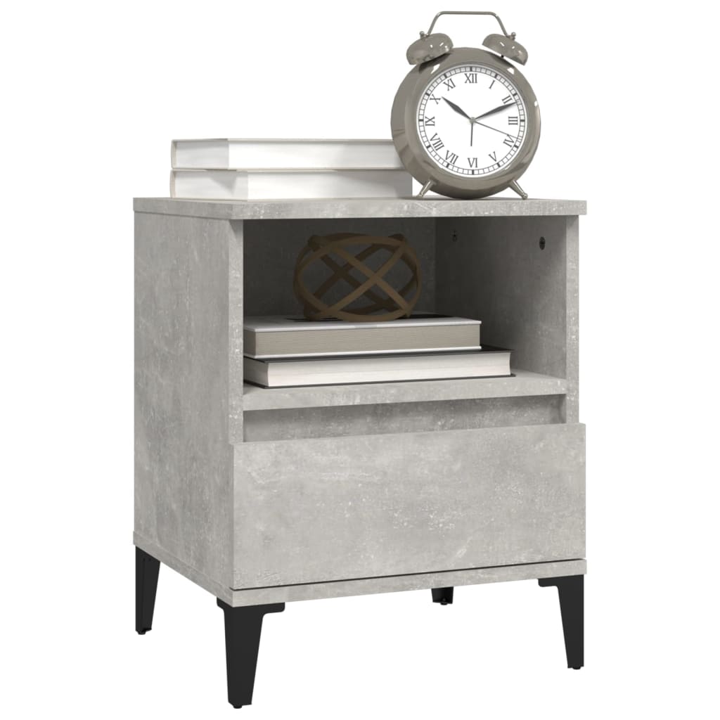 Bedside Cabinet Concrete Grey 40x35x50 cm