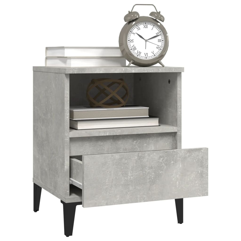 Bedside Cabinet Concrete Grey 40x35x50 cm