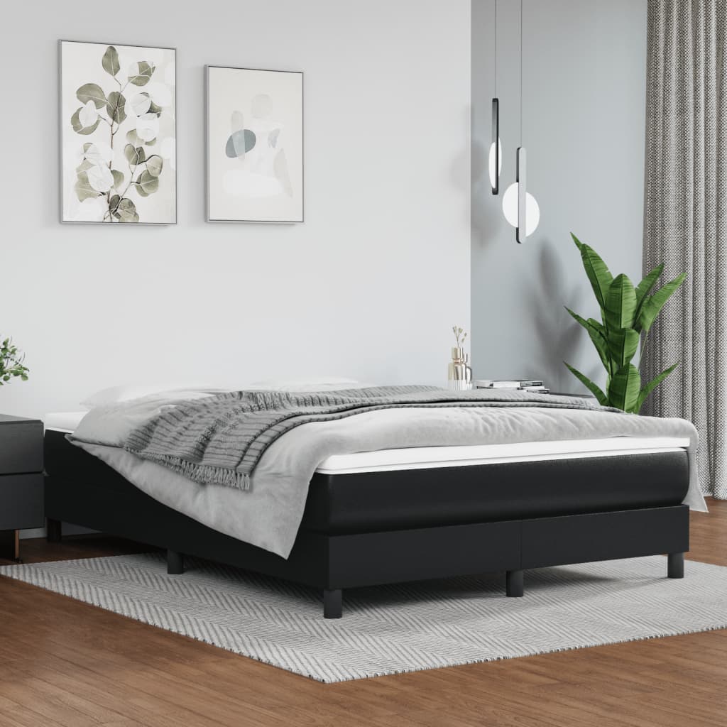 Box Spring Bed Frame 137X187 Cm Faux Leather