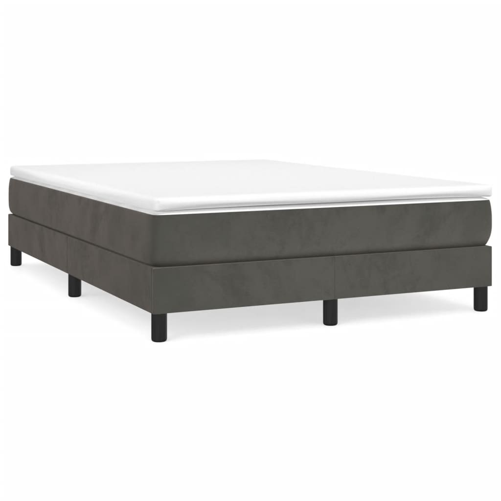 Bed Frame without Mattress Dark Grey Double Velvet