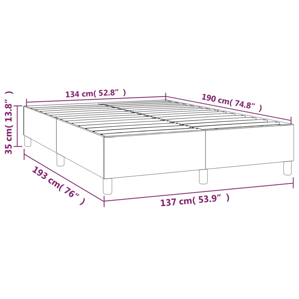 Box Spring Bed Frame 137X187 Cm Faux Leather