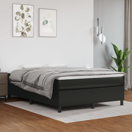 Box Spring Bed Frame 137X187 Cm Faux Leather