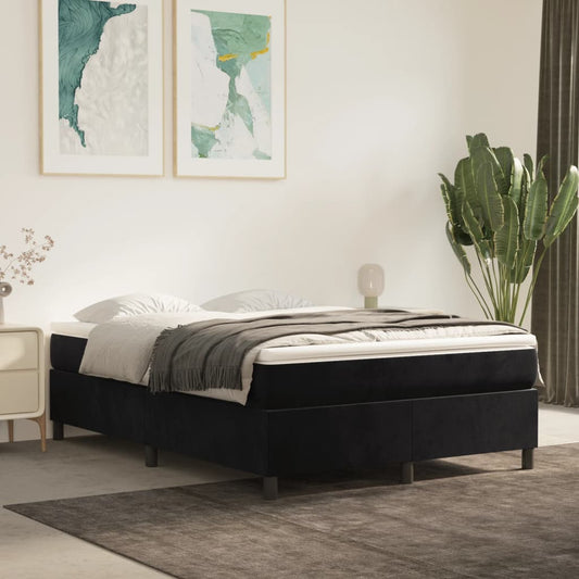 Bed Frame without Mattress Black Double Velvet