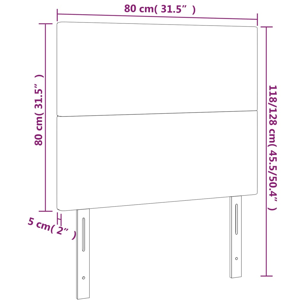 Headboards 2 Pcs 80X5X78/88 Cm Fabric