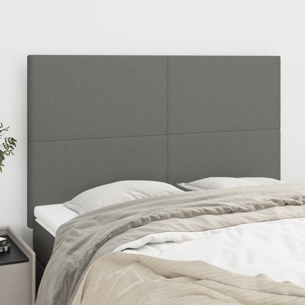 Headboards 4 pcs Dark Grey 72 cm Fabric