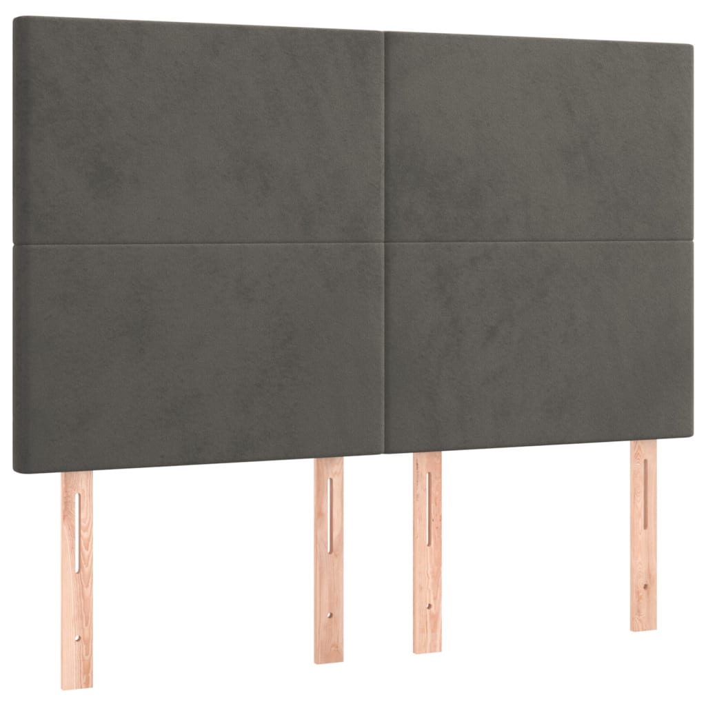 Headboards 4 pcs Dark Grey 72x5x78/88 cm Velvet