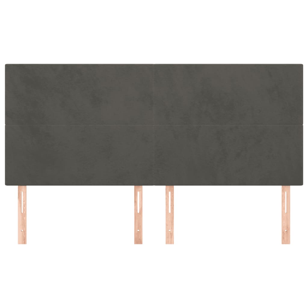 Headboards 4 pcs Dark Grey 80x5x78/88 cm Velvet