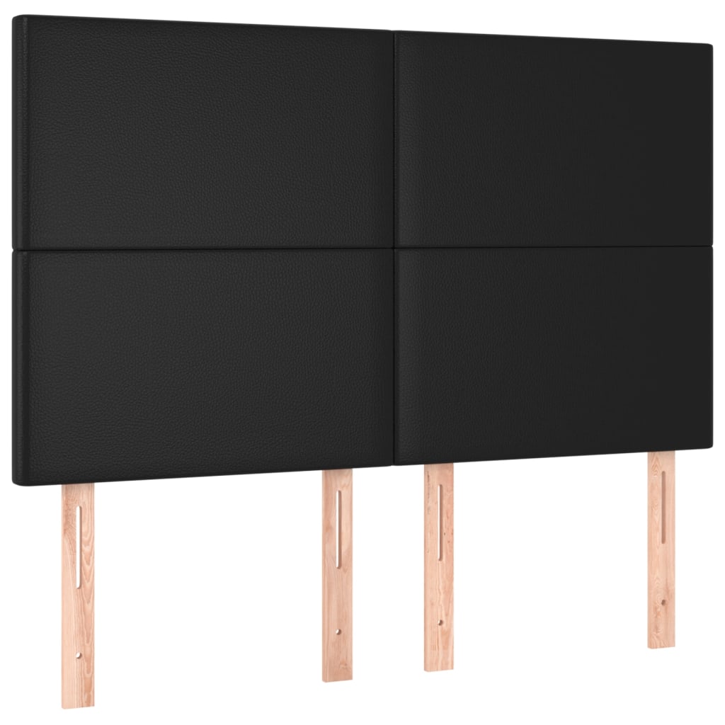 Headboards 4 pcs Black 72x5x78/88 cm Faux Leather