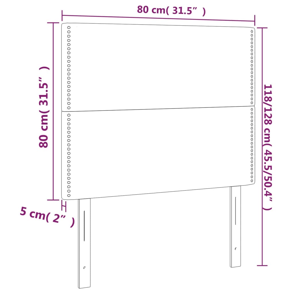 Headboards 2 Pcs 80X5X78/88 Cm Fabric